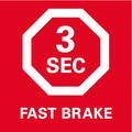 Motorfék: A fűrészlap 3 másodpercen belüli gyors leállításához