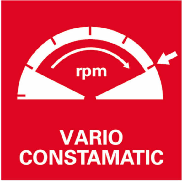 Vario-Constamatic (VC) teljes hullámú elektronika: Az anyaghoz illő fordulatszámmal való munkavégzéshez, amely terhelés mellett is megközelítőleg konstans marad