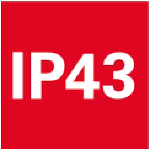 IP 43: A gép és a tartozékok optimális védelme a szennyeződések és a nedvesség ellen.