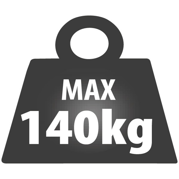 140 kg testsúlyig alkalmazva, 140 kg-ra tesztelt kötéllel kell használni