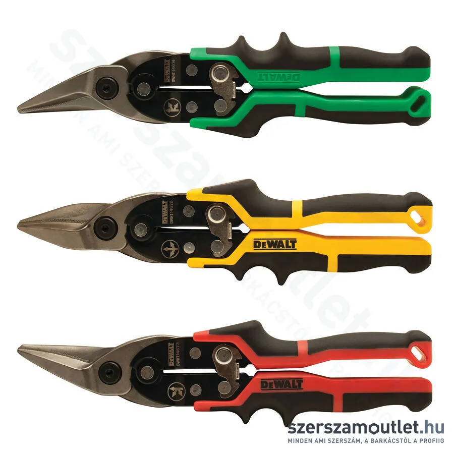 DEWALT Ergo Aviation Lemezvágó olló készlet balos, jobbos és egyenes 3db-os (DWHT14676-0)