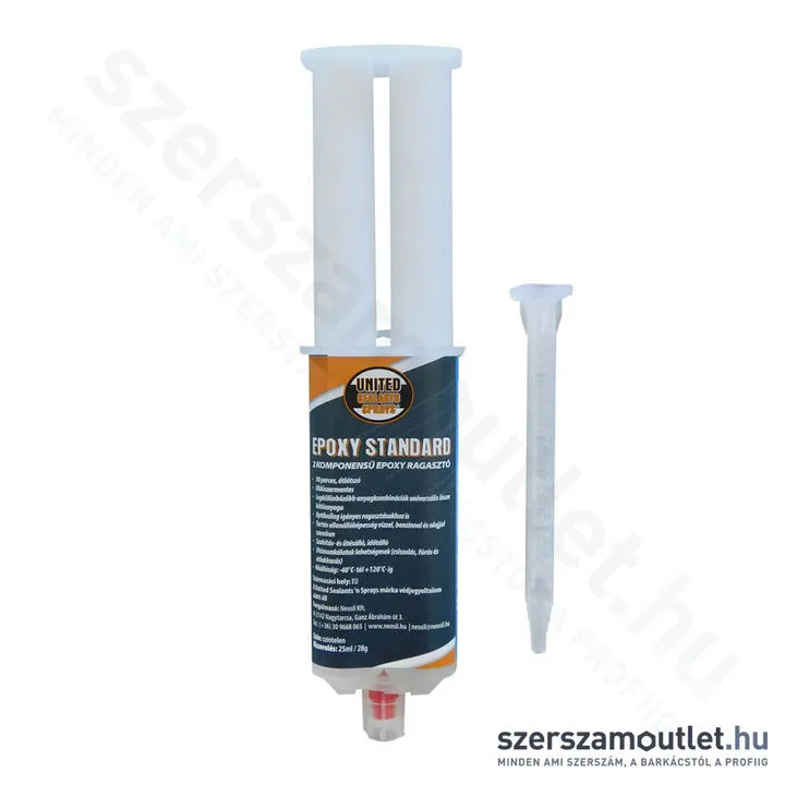 UNITED SEALANTS EPOXY STANDARD Ikerfecskendős, kétkomponensű ragasztó 25ml (30 perc) (US3110)