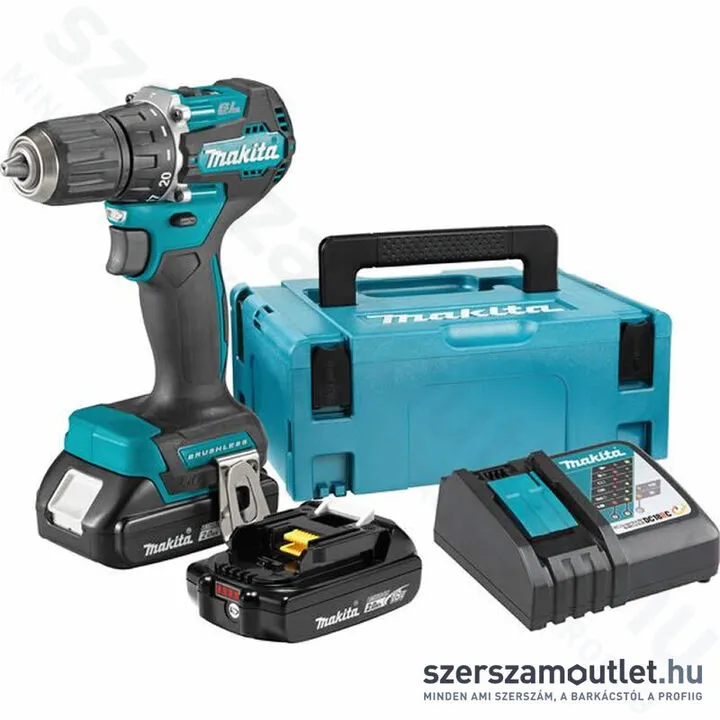 MAKITA DDF487RAJ Akkus szénkefementes fúró-csavarbehajtó MAKPAC kofferben 2db(18V 2,0Ah)akku+töltő