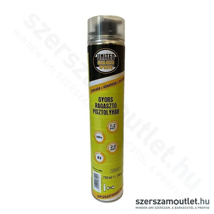 UNITED SEALANTS Gyors ragasztó pisztolyhab, B3, 750ml (US4082)