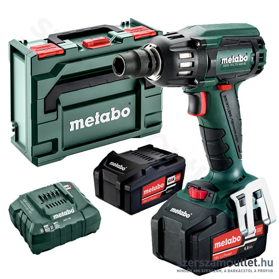 METABO SSW 18 LTX 400 BL Akkus ütvecsavarozó metaBOXban 400Nm (2x4,0Ah/18V)