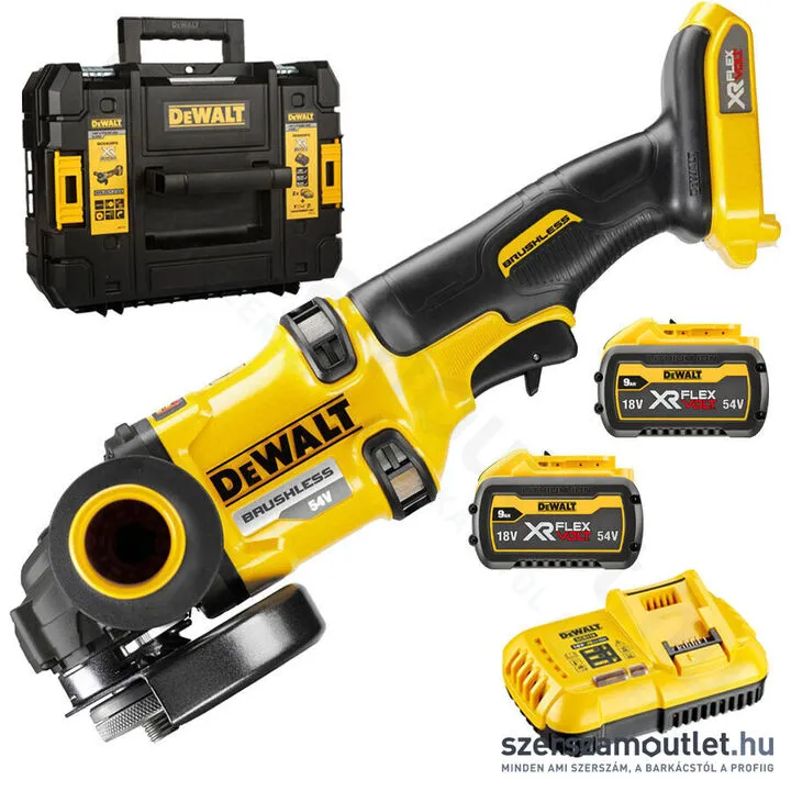 DEWALT DCG418X2 Sarokcsiszoló 54V XR Flexvolt 125mm (2x9,0Ah+töltő)