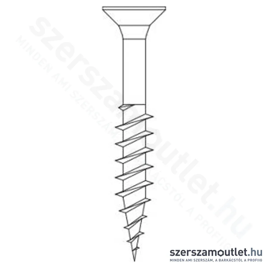 SENCO Süllyesztettfejű forgácslapcsavar, cink bevonat 200db 6,0 x 80 PZ3 Részben menetes