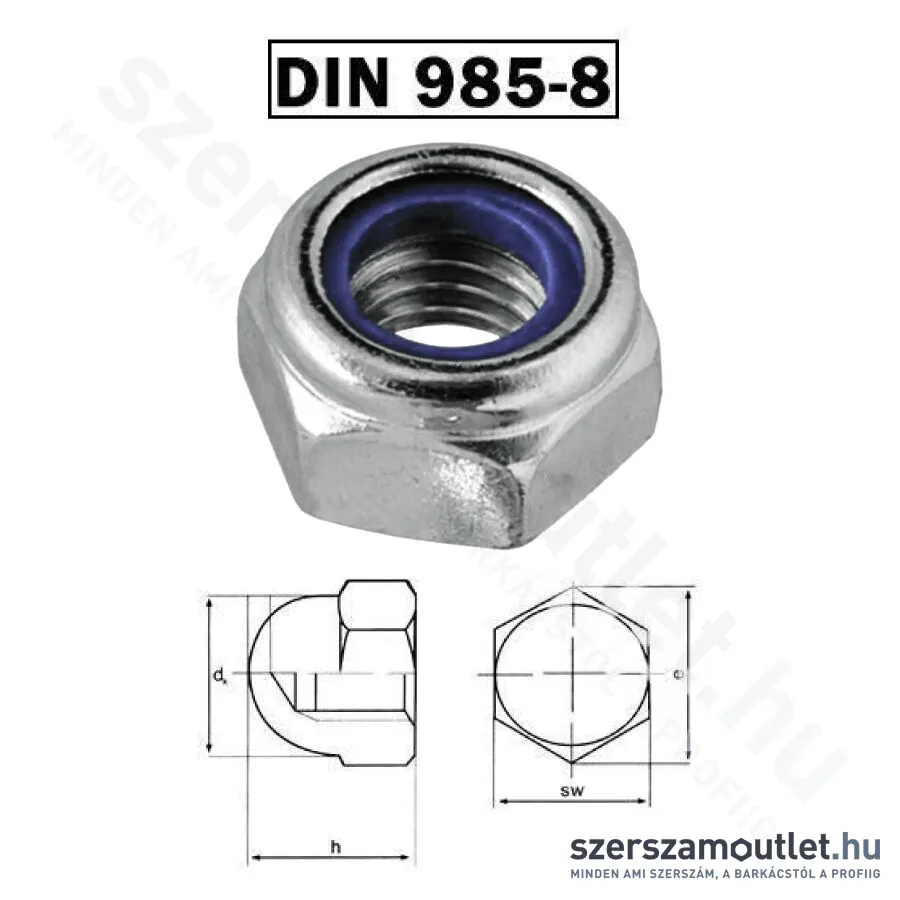 KOELNER Anya ÖNZÁRÓ M14 HLF Horg. DIN 985-8 [20db/csomag]