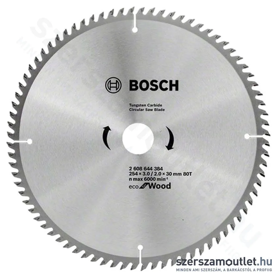 BOSCH Körfűrészlap fához, Eco for Wood, 254x3.0/2.0x30mm, 80 fog (2 608 644 384)