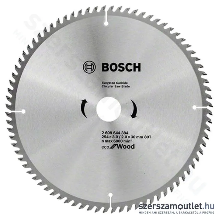 BOSCH Körfűrészlap fához, Eco for Wood, 254x3.0/2.0x30mm, 80 fog (2 608 644 384)