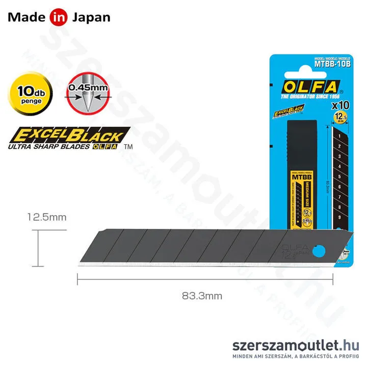 OLFA MTBB Penge 12,5mm | tördelhető [10db] (MTBB-10B)