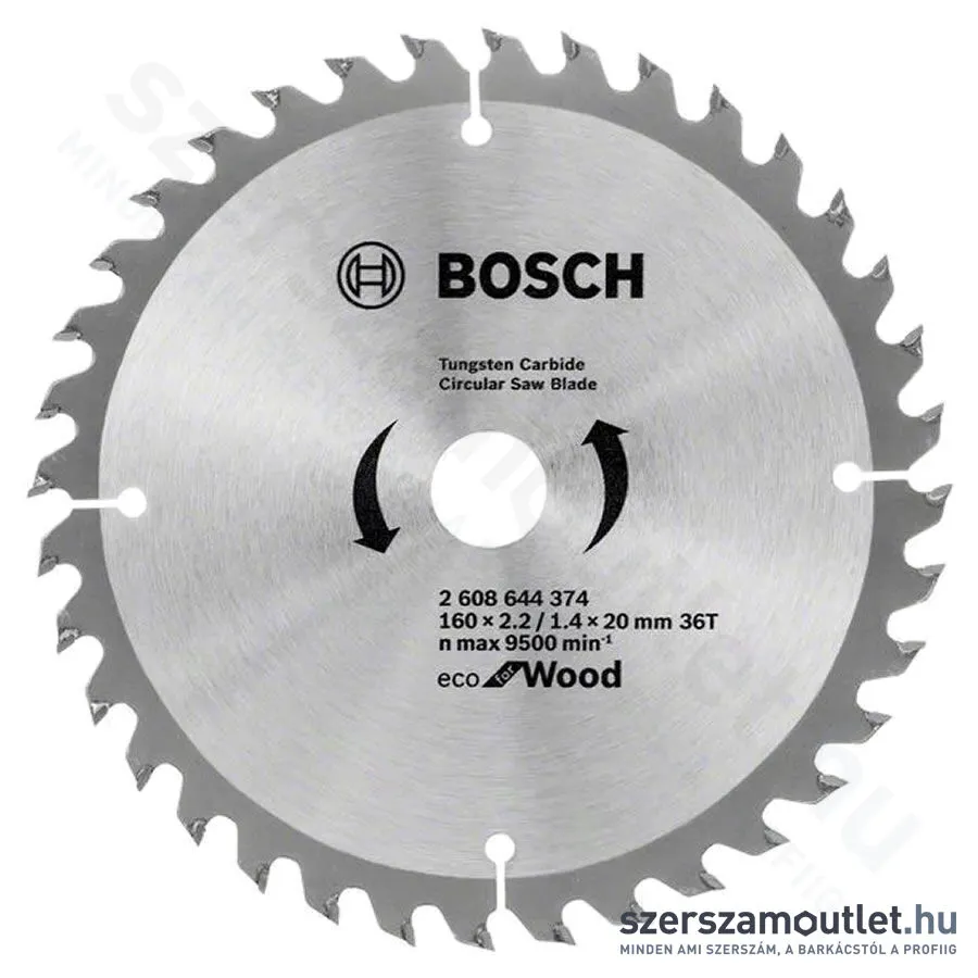 BOSCH Körfűrészlap fához, Eco for Wood, 160x2.2/1.4x20mm, 36 fog (2 608 644 374)