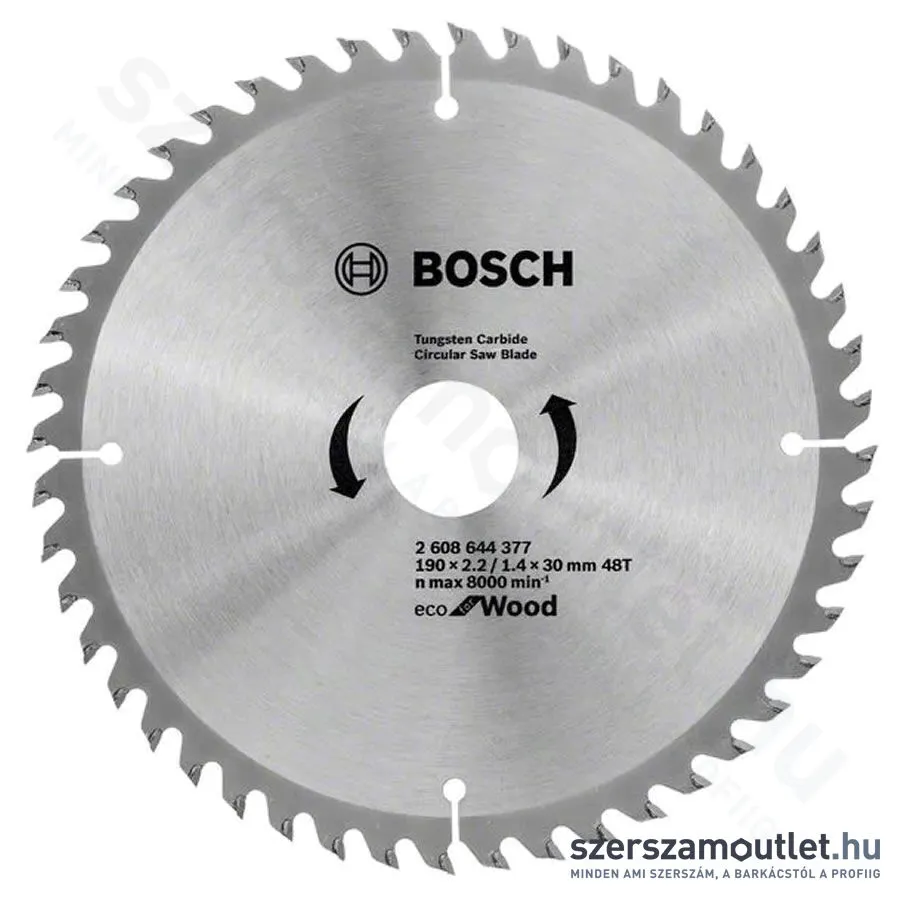 BOSCH Körfűrészlap fához, Eco for Wood, 190x2.2/1.4x30mm, 48 fog (2 608 644 377)