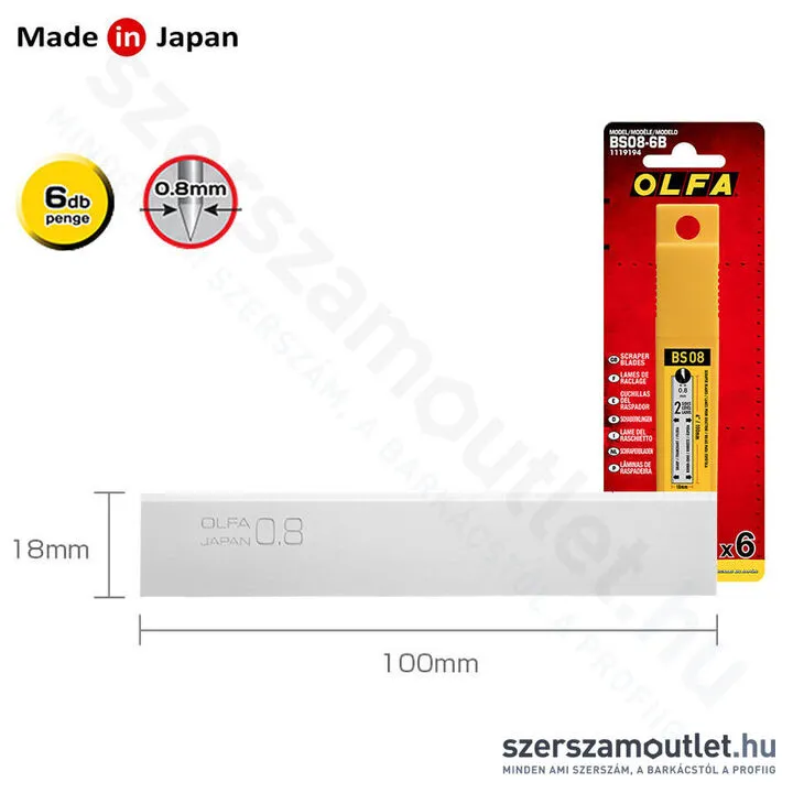 OLFA BS08 Kaparó penge [6db] (BS08-6B)