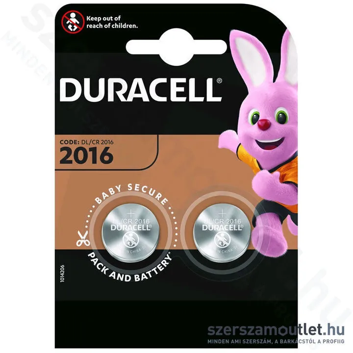 DURACELL Lítium gombelem CR2016 B2 (2db/csomag) (DGCR2016B2)