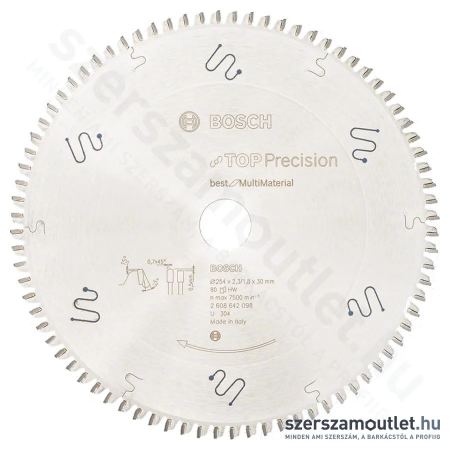 BOSCH Körfűrészlap, Top Precision Best for Multi Material, 216x2,3/1,8x30mm, 64 fog (2 608 642 097)