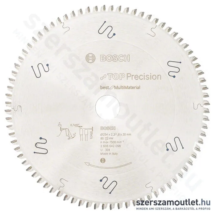 BOSCH Körfűrészlap, Top Precision Best for Multi Material, 216x2,3/1,8x30mm, 64 fog (2 608 642 097)