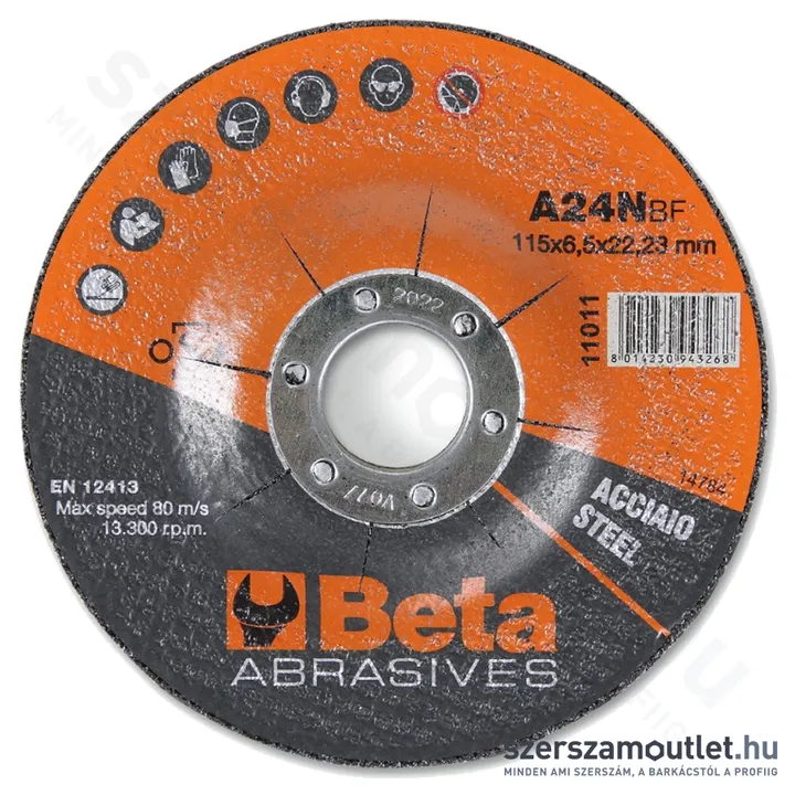 BETA 11011 Csiszolókorong fémhez 125×6,5×22,23mm (110110125)