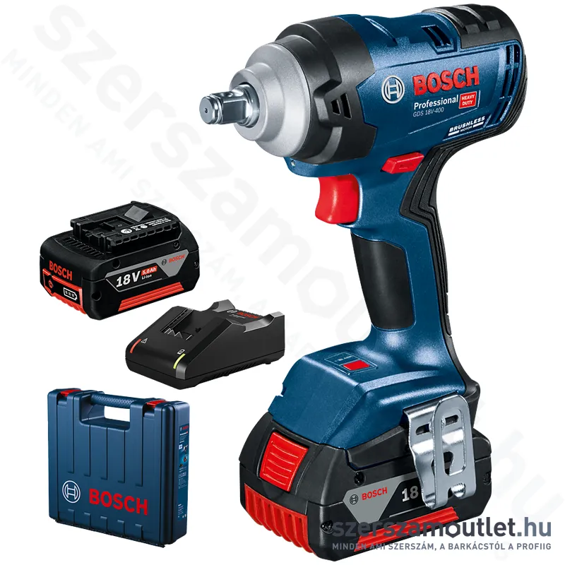 BOSCH GDS 18V-400 Akkus ütvecsavarozó szénkefementes, kofferben (1/2