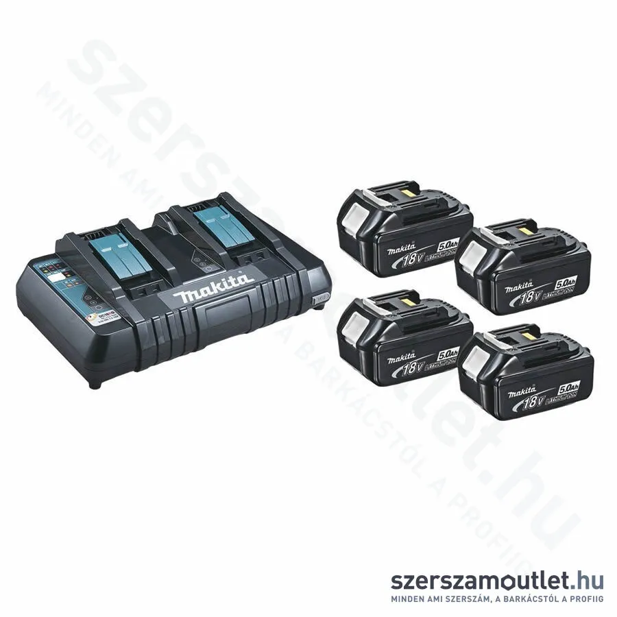 MAKITA Akku szett 4db BL1850 5,0Ah 18V + DC18RD dupla töltő