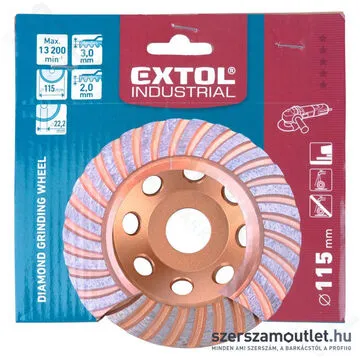 EXTOL Gyémántcsiszoló korong (Turbo/lamellás) 115mm