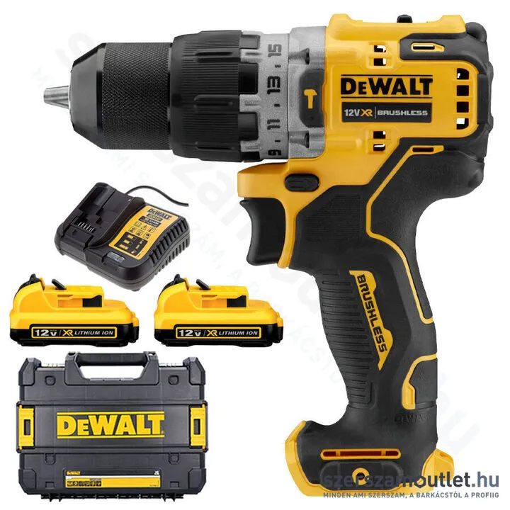 DEWALT DCD706D2-QW XR Akkus Szénkefementes Ütvefúró-Csavarozó, kofferben (2x2,0Ah/12V)