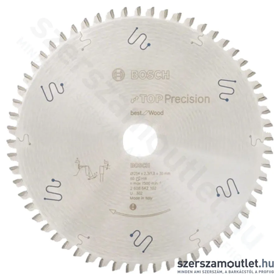 BOSCH Körfűrészlap fához, Top Precision Best for Wood, 254x2,3/1,8x30mm, 60 fog (2 608 642 102)