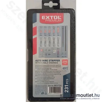 EXTOL Vezeték csupaszító és krimpelő fogó + saru készlet 230 részes (0,2-6mm)
