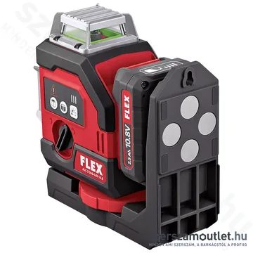 FLEX ALC 3/360-G/R 10.8 SET Akkus 360° 3 síkú vonallézer ZÖLD, L-BOXX (1x2,5Ah/10,8V) (500.739)