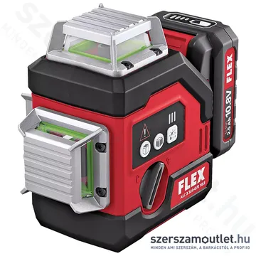 FLEX ALC 3/360-G/R 10.8 SET Akkus 360° 3 síkú vonallézer ZÖLD, L-BOXX (1x2,5Ah/10,8V) (500.739)