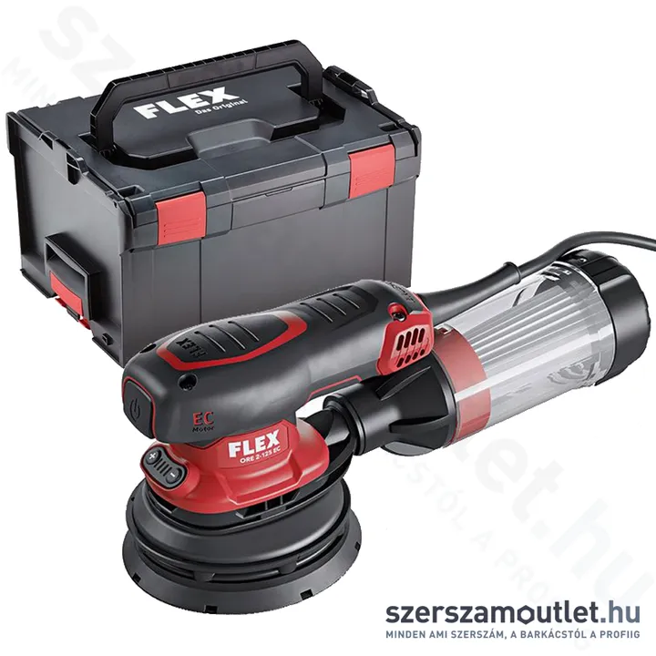 FLEX ORE 2-125 EC SET Excentercsiszoló sebességszabályozással, L-BOXX (260W/125mm) (468.886)