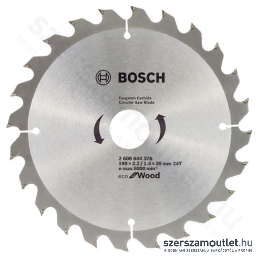 BOSCH Körfűrészlap fához, Eco for Wood, 190x2.2/1.4x30mm, 24 fog (2 608 644 376)