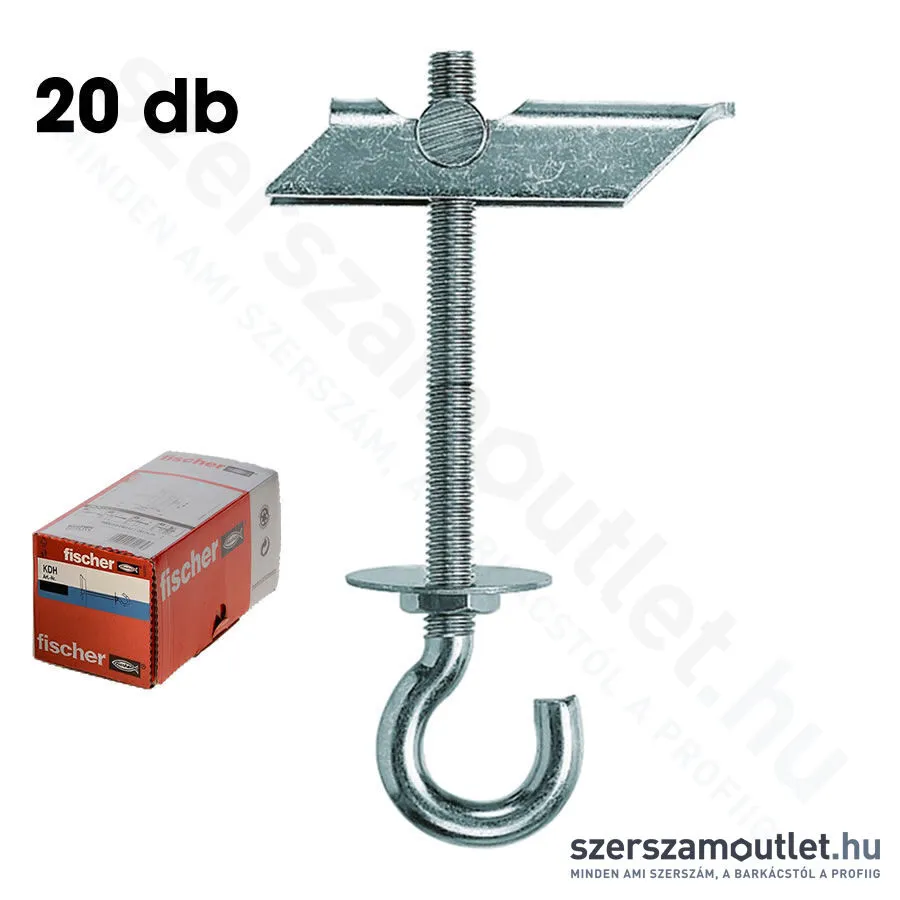 FISCHER KDH 6 Fém billenőhorog kampós csavarral M6x100mm [20db/doboz] (80186)