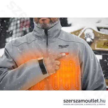MILWAUKEE M12 HJ GREY5-0 (XL) Akkus fűthető kabát szürke (XL/12V) (Akku és töltő nélkül!)
