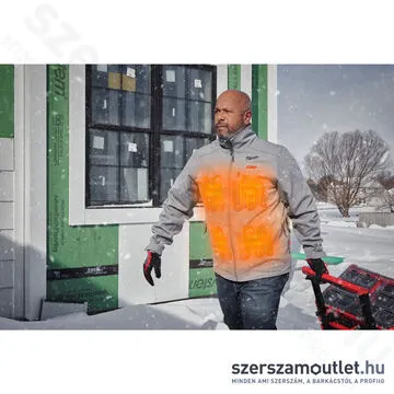 MILWAUKEE M12 HJ GREY5-0 (XL) Akkus fűthető kabát szürke (XL/12V) (Akku és töltő nélkül!)