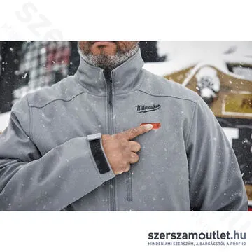 MILWAUKEE M12 HJ GREY5-0 (XL) Akkus fűthető kabát szürke (XL/12V) (Akku és töltő nélkül!)