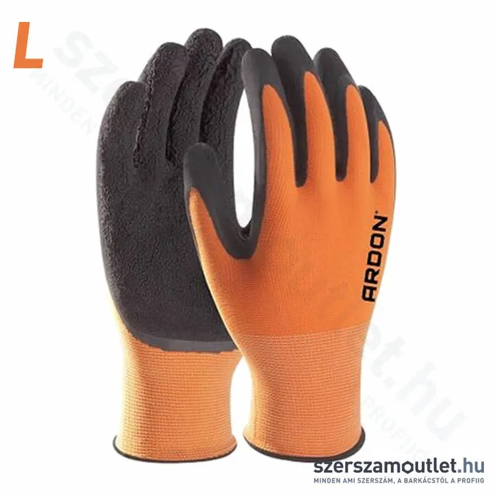 ARDON PETRAX Nylon LATEX-mártott munkakesztyű L/9 [Narancs] (A8007/09)