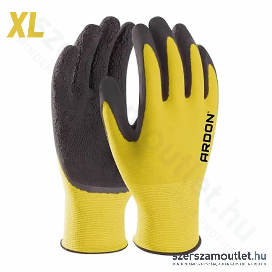 ARDON PETRAX Nylon LATEX-mártott munkakesztyű XL/10 [Okkersárga] (A8007/10)