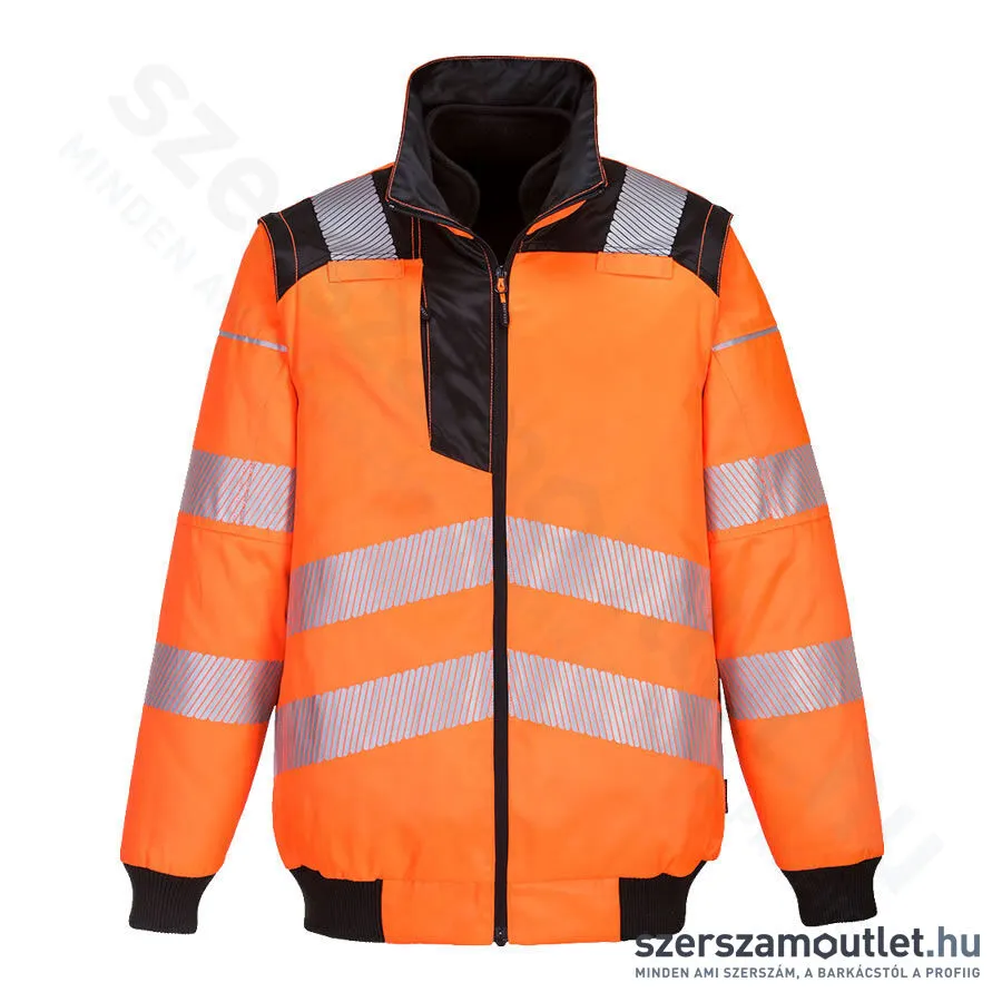 PORTWEST PW302 Hi-Vis 3 az 1-ben Jól láthatósági pilóta kabát [Narancs/Fekete] (PW302OBR)
