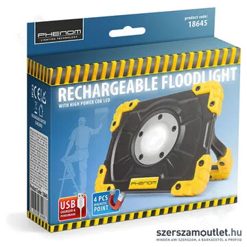 PHENOM COB LED-es mini reflektor, akkumulátoros (18645)