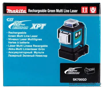 MAKITA SK700GD Akkus 3x360° lézer, zöld CXT 12V max XPT (Akku és töltő nélkül)