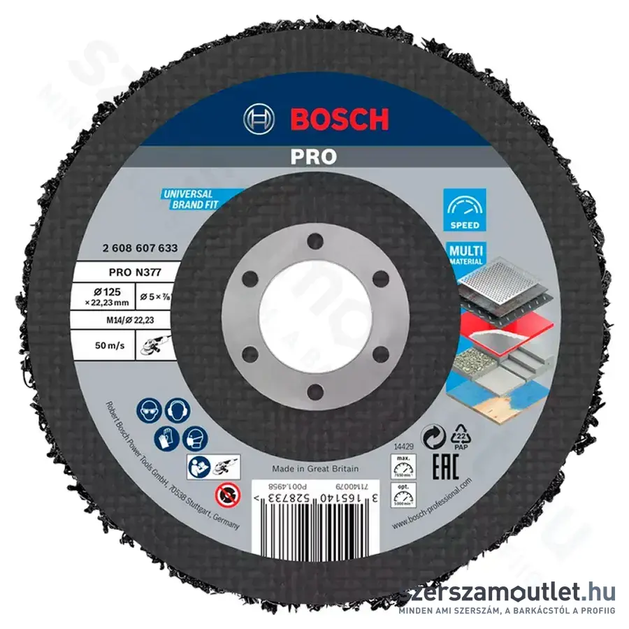 BOSCH N377 Best for Metal tisztítókorong 125x22,23mm (2608607633)