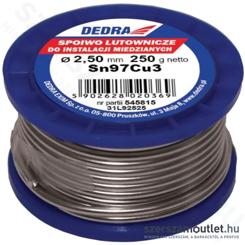 DEDRA Forrasztóón ÓLOMMENTES 2,5mm, 250g (31L92525)