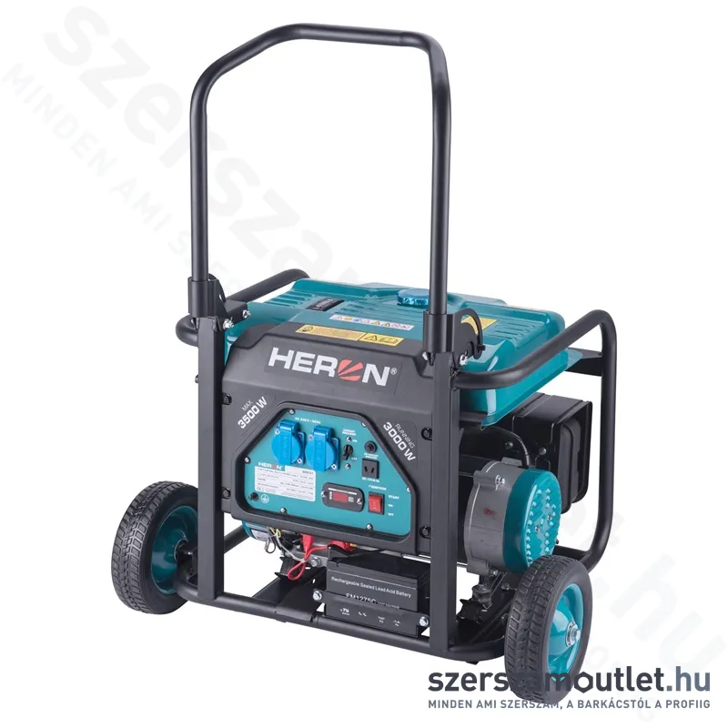 HERON Benzinmotoros áramfejlesztő, egyfázisú, 3kVA, elektromos indítású