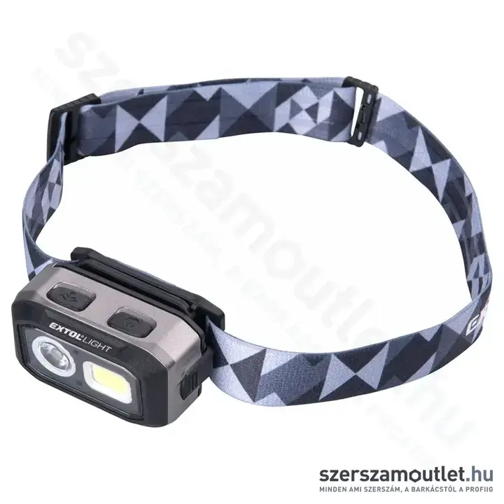 EXTOL COB LED-es fejlámpa, akkumulátoros/elemes, 500 Lumen