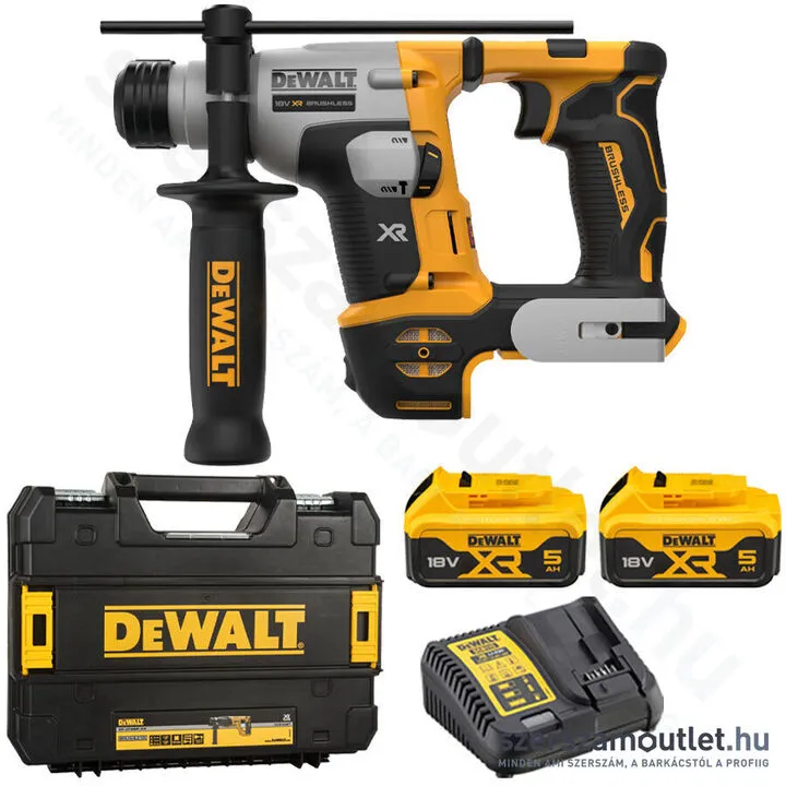 DEWALT DCH172P2-QW XR Akkus szénkefementes ütvefúró SDS-Plus kofferben (2x5,0Ah/18V)