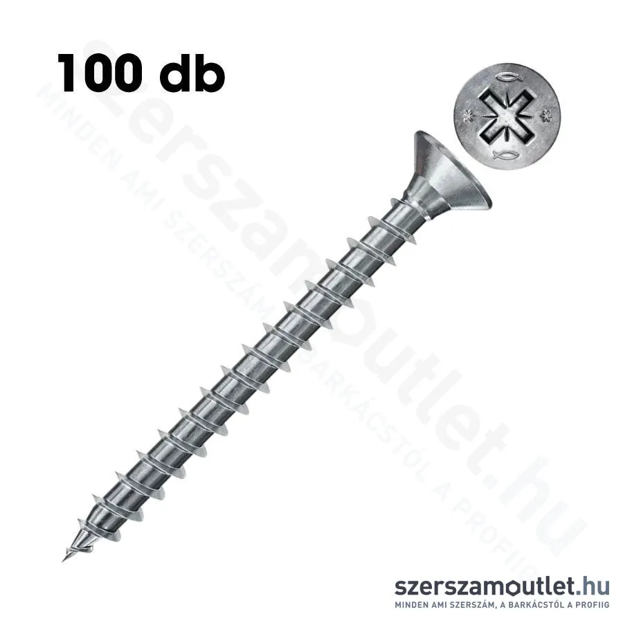 FISCHER FPF II CZF Faforgácslapcsavar 4,0x16mm BC PZ | végigmenetes [100db] (670182FIS)