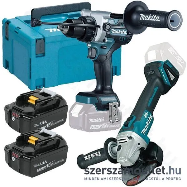 MAKITA DLX2430TJ Akkus szett 18V Li-ion (DDF486+DGA504+2x5,0Ah MP4)