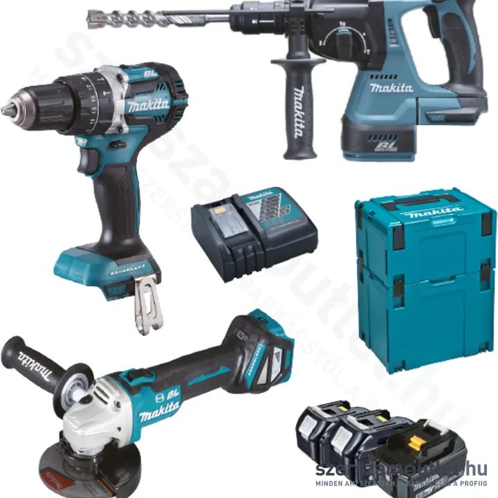 MAKITA DLX3119TJ Akkus szett 18V Li-ion (DHP484+DHR243+DGA513+3x5,0Ah)