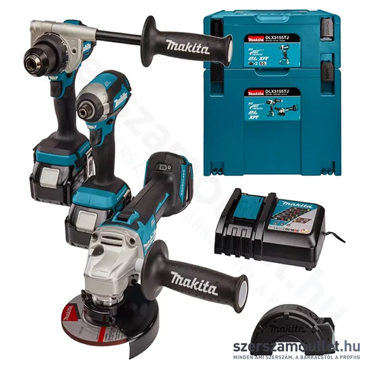 MAKITA DLX3155TJ Akkus szett 18V Li-ion (DDF486+DGA504+DTD153+2x5,0Ah)